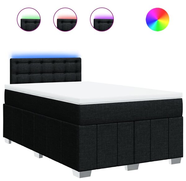 Box spring postel s matrací černá 120x190 cm textil 3289323