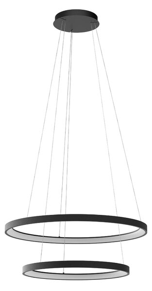 Redo Závěsné LED svítidlo Iconic, ø58cm+ø78cm, 2 kruhy Barva: Černá