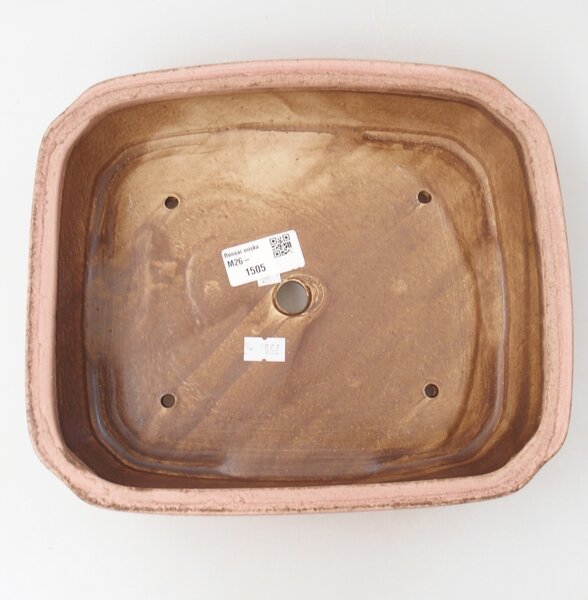 E-bonsai Keramická bonsai miska 24,5 x 21,5 x 6,5 cm růžová