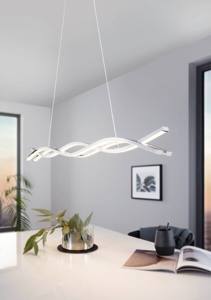 Eglo 96102 - LED Lustr na lanku LASANA 2 LED/35W/230V 3000K lesklý chrom