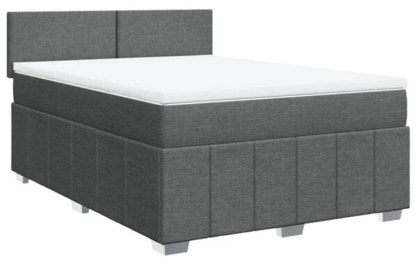 Box spring postel s matrací tmavě šedý 140 x 190 cm textil 3289357