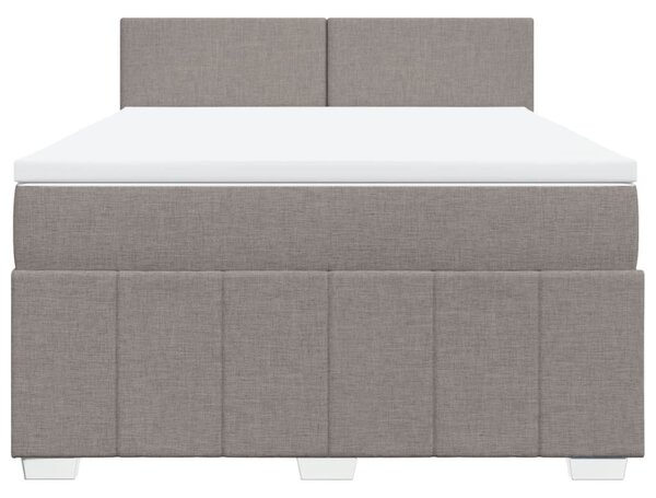 Box spring postel s matrací taupe 140x190 cm textil 3289360