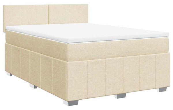 Box spring postel s matrací krémová 140x190 cm textil 3289361