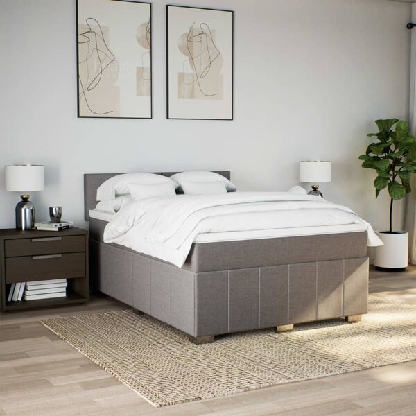 Box spring postel s matrací taupe 140x190 cm textil 3289360