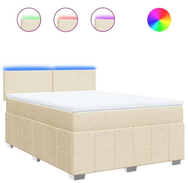 Box spring postel s matrací krémová 140x190 cm textil 3289361