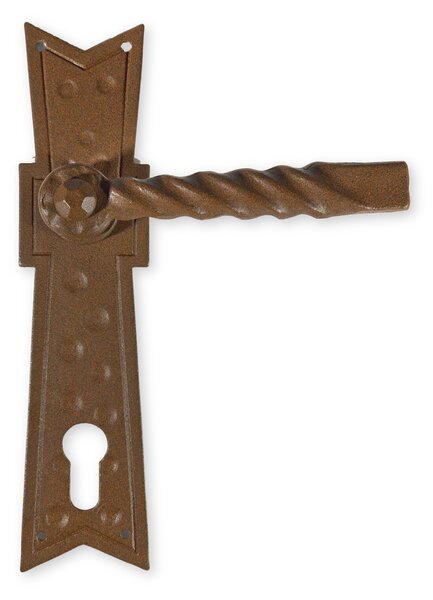 GALBUSERA Kovaná klika na dveře model 526 - PZ, M, 92 mm, červeno-hnědá corten
