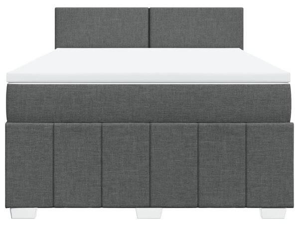 Box spring postel s matrací tmavě šedý 140 x 190 cm textil 3289357