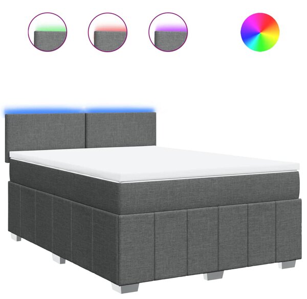 Box spring postel s matrací tmavě šedý 140 x 190 cm textil 3289357