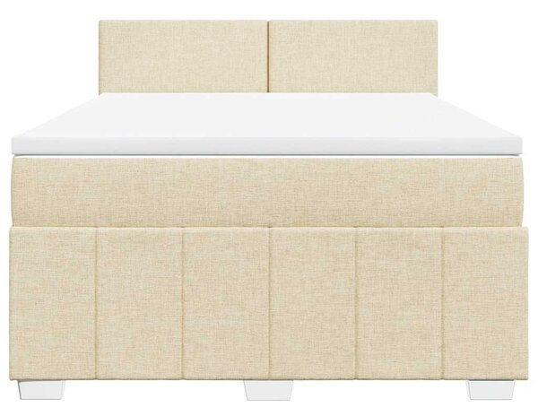 Box spring postel s matrací krémová 140x190 cm textil 3289361