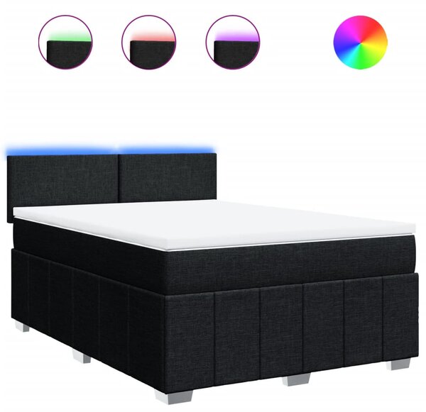 Box spring postel s matrací černá 140 x 190 cm textil 3289358