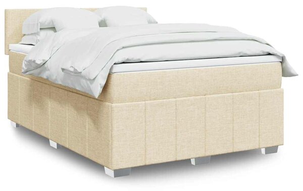 Box spring postel s matrací krémová 140x190 cm textil 3289361