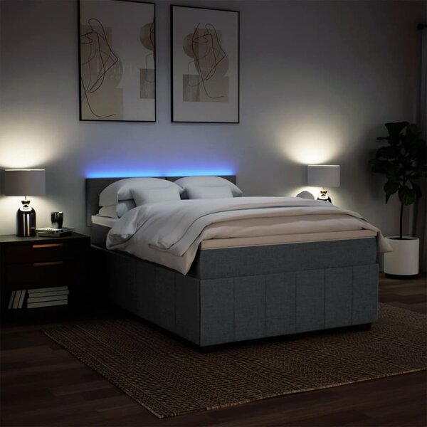 Box spring postel s matrací tmavě šedý 140 x 190 cm textil 3289357
