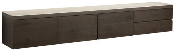 Richmond Dřevěný TV stolek Lachance 220 x 30 cm s keramickou deskou