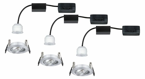 PAULMANN LED vestavné svítidlo Nova mini výklopné 3x4W 2700K hliník broušený 230V 942.97