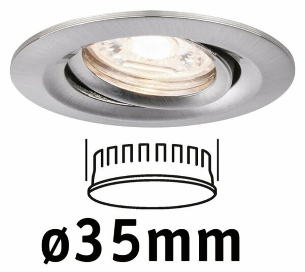 PAULMANN LED vestavné svítidlo Nova mini výklopné 1x4W 2700K kov kartáčovaný 230V 942.94