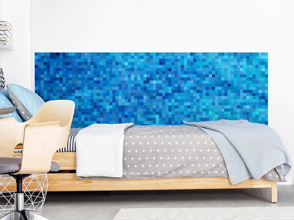 FUGU Ochrana stěny za postel - Pixelcraft blue Varianta ochrany zdi: Delší strana postele 200x65 cm