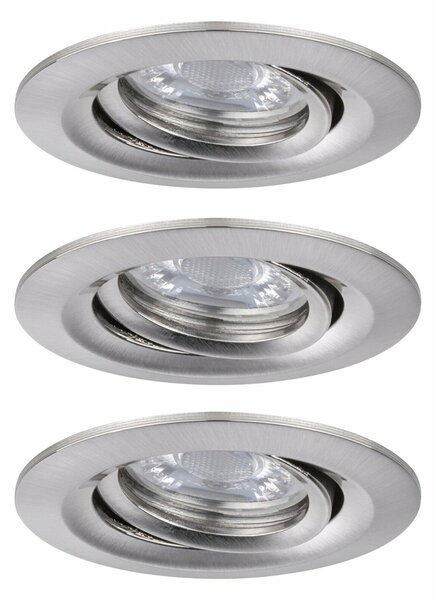 PAULMANN LED vestavné svítidlo Nova mini Plus EasyDim výklopné 3x4,2W 2700K kov kartáčovaný 230V 929.73