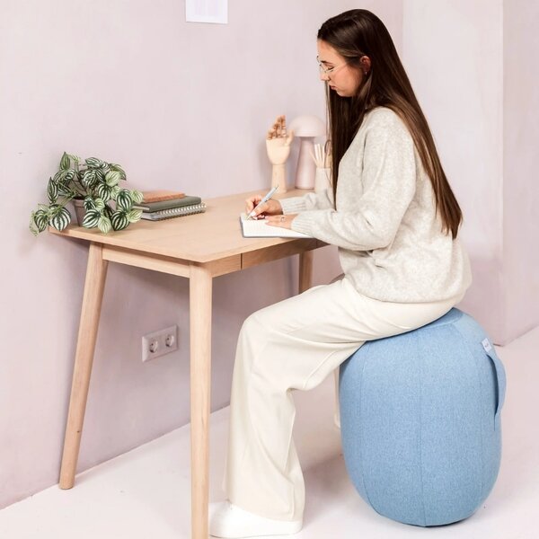 Světle modrá balanční stolička VLUV KAPSUL NEW LEIV 52 cm
