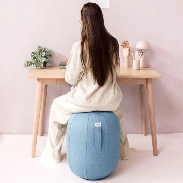 Světle modrá balanční stolička VLUV KAPSUL NEW LEIV 52 cm