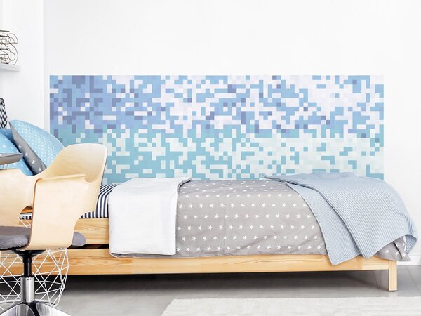 FUGU Ochrana stěny za postel - Pixelcraft turquoise Varianta ochrany zdi: Delší strana postele 200x65 + čelo 100x65 cm
