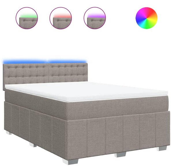 Box spring postel s matrací taupe 140x190 cm textil 3289381