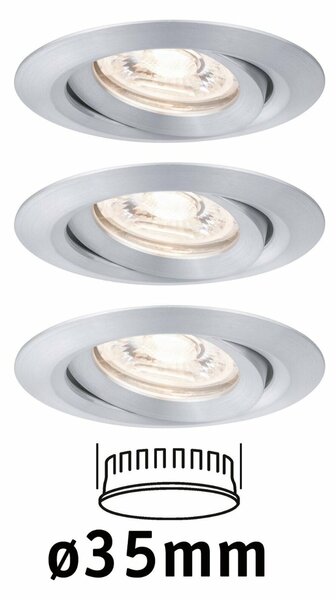 PAULMANN LED vestavné svítidlo Nova mini výklopné 3x4W 2700K hliník broušený 230V 942.97