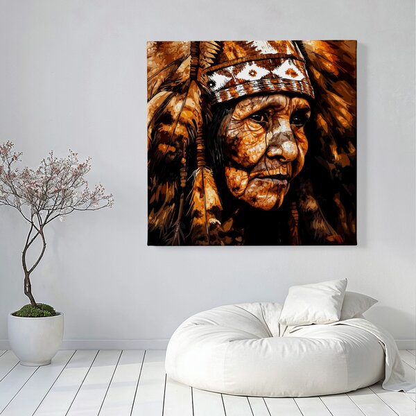 Obraz na plátně - Indiánská žena Oak Wisdom FeelHappy.cz Vyberte rozměr (Šířka/Výška): 40 x 40 cm