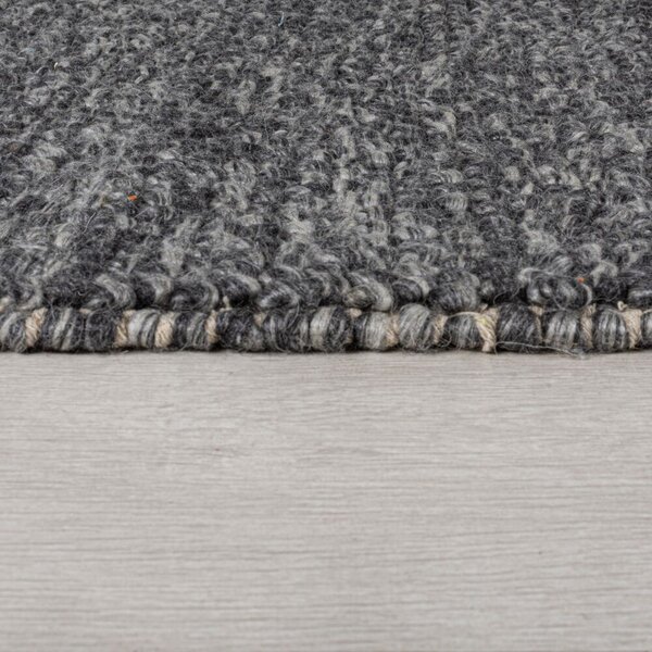 Flair Rugs, Ručně tkaný kusový koberec Minerals Dark Grey, 160x230, šedá, chodba / předsíň