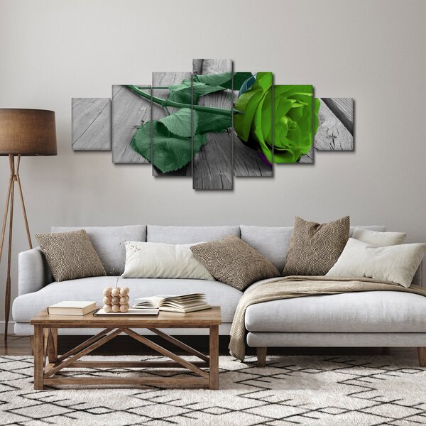 Obraz - Zelená růže (210x100 cm)
