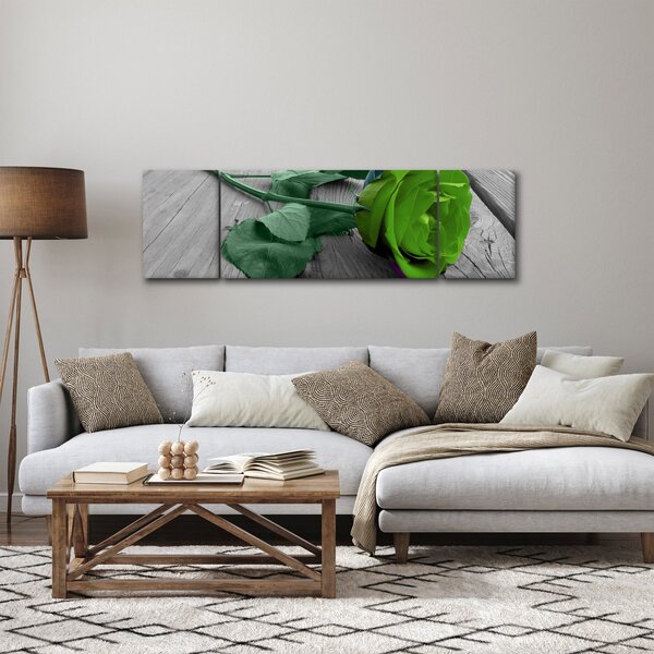 Obraz - Zelená růže (170x50 cm)
