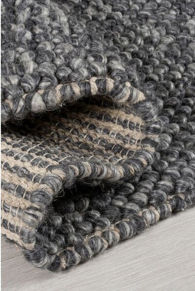 Flair Rugs, Ručně tkaný kusový koberec Minerals Dark Grey, 160x230, šedá, chodba / předsíň