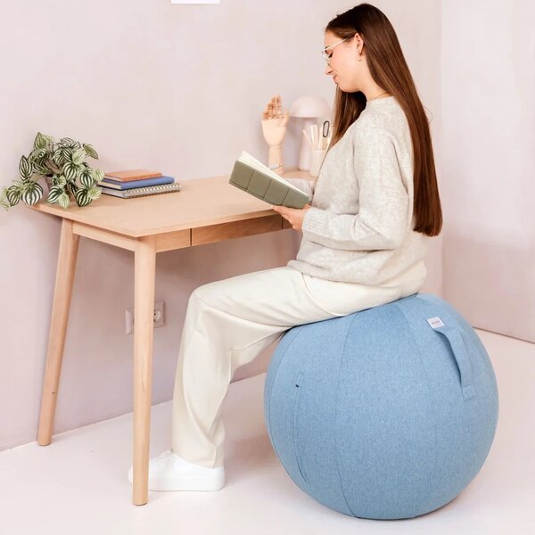 Světle modrý sedací / gymnastický míč VLUV NEW LEIV Ø 65 cm