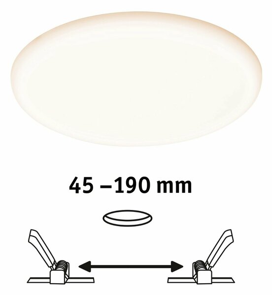 PAULMANN LED vestavné svítidlo Veluna VariFit IP44 3-krokové-stmívatelné kruhové 215 21W 3.000K satén 930.64