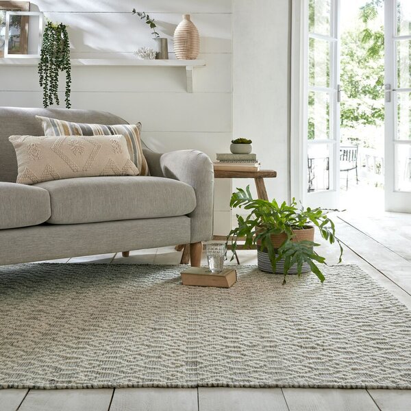 Flair Rugs, Ručně tkaný kusový koberec Nur Wool Dream Grey/Ivory, 80x150, šedá, ložnice