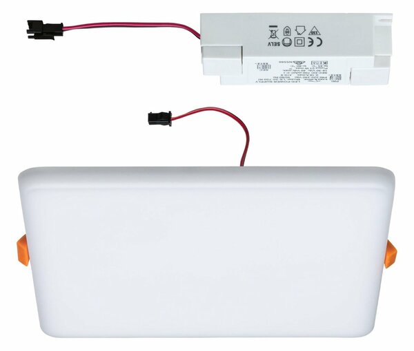 PAULMANN LED vestavné svítidlo Veluna VariFit IP44 hranaté 185x185mm 17W 3.000K satén 923.95