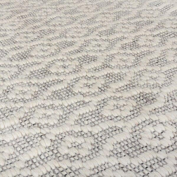 Flair Rugs, Ručně tkaný kusový koberec Nur Wool Dream Grey/Ivory, 80x150, šedá, ložnice
