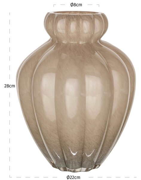 Richmond Béžová skleněná váza Velora 28 cm