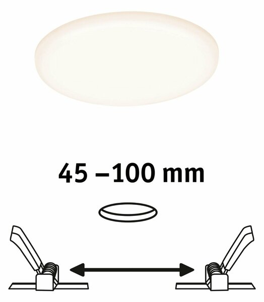 PAULMANN LED vestavné svítidlo Veluna VariFit IP44 kruhové 125 8,5W 3.000K satén 923.88