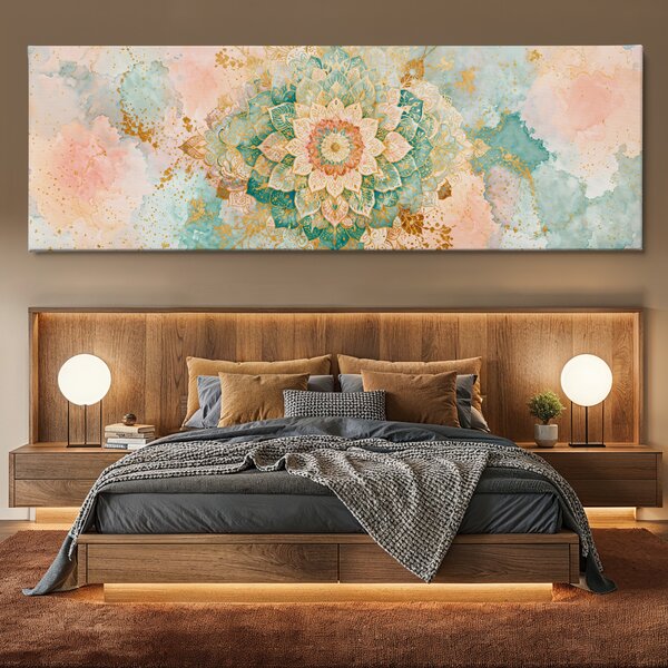 Obraz na plátně - Mandala Jemné doteky FeelHappy.cz Vyberte rozměr (Šířka/Výška): 60 x 20 cm