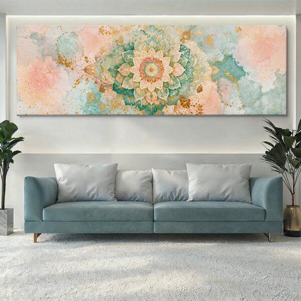 Obraz na plátně - Mandala Jemné doteky FeelHappy.cz Vyberte rozměr (Šířka/Výška): 60 x 20 cm