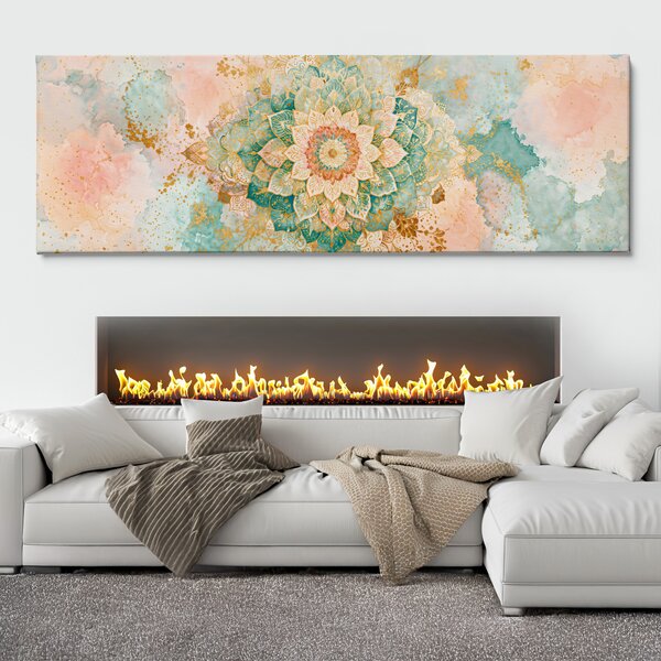 Obraz na plátně - Mandala Jemné doteky FeelHappy.cz Vyberte rozměr (Šířka/Výška): 60 x 20 cm