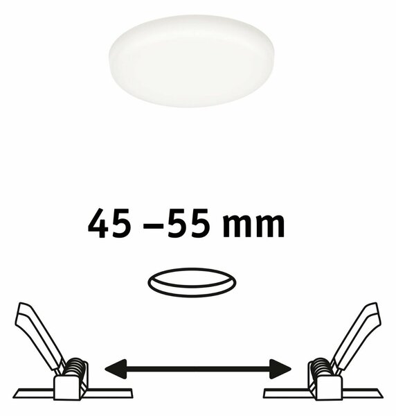 PAULMANN LED vestavné svítidlo Veluna VariFit IP44 kruhové 75 4,5W 4.000K satén 923.90