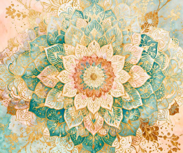 Obraz na plátně - Mandala Jemné doteky FeelHappy.cz Vyberte rozměr (Šířka/Výška): 60 x 20 cm