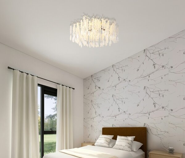 Stropní svítidlo 8x E14 strieborná, priehľadná IP20 GLOBO lighting KINGA 64141D