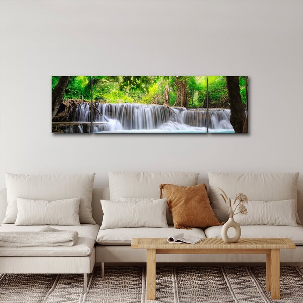 Obraz - Vodopád, modrý (170x50 cm)