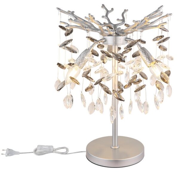 Stolní svítidlo 3x E14 stříbrná, kouřová IP20 GLOBO lighting QUEENA 64138TS