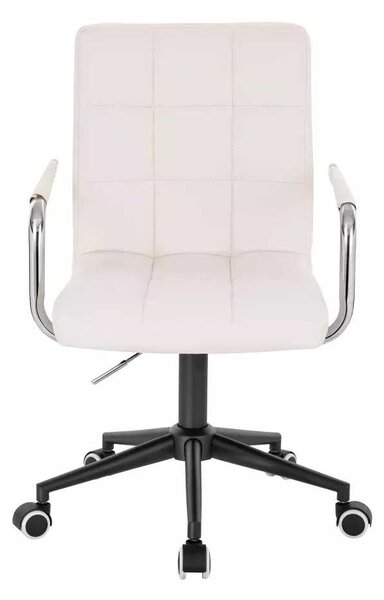 LuxuryForm DESIGN Židle VERONA na černé podstavě s kolečky - bílá