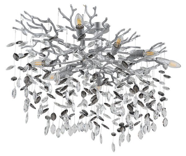 Stropní svítidlo 7x E14 stříbrná, kouřová IP20 GLOBO lighting QUEENA 64138D1S