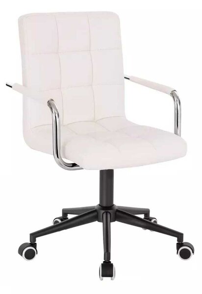 LuxuryForm DESIGN Židle VERONA na černé podstavě s kolečky - bílá