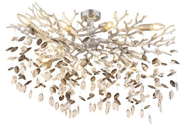 Stropní svítidlo 7x E14 stříbrná, kouřová IP20 GLOBO lighting QUEENA 64138D1S